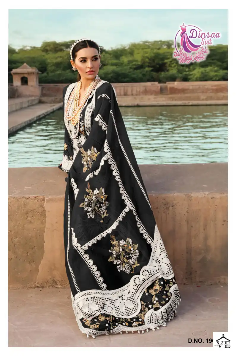 Dinsaa 196 Abcde Cambric Cotton Wholesale Pakistani Salwar Suit Catalog — Wholesale Salwar Suits, MPA wholesale from Surat - Gallery Image 2