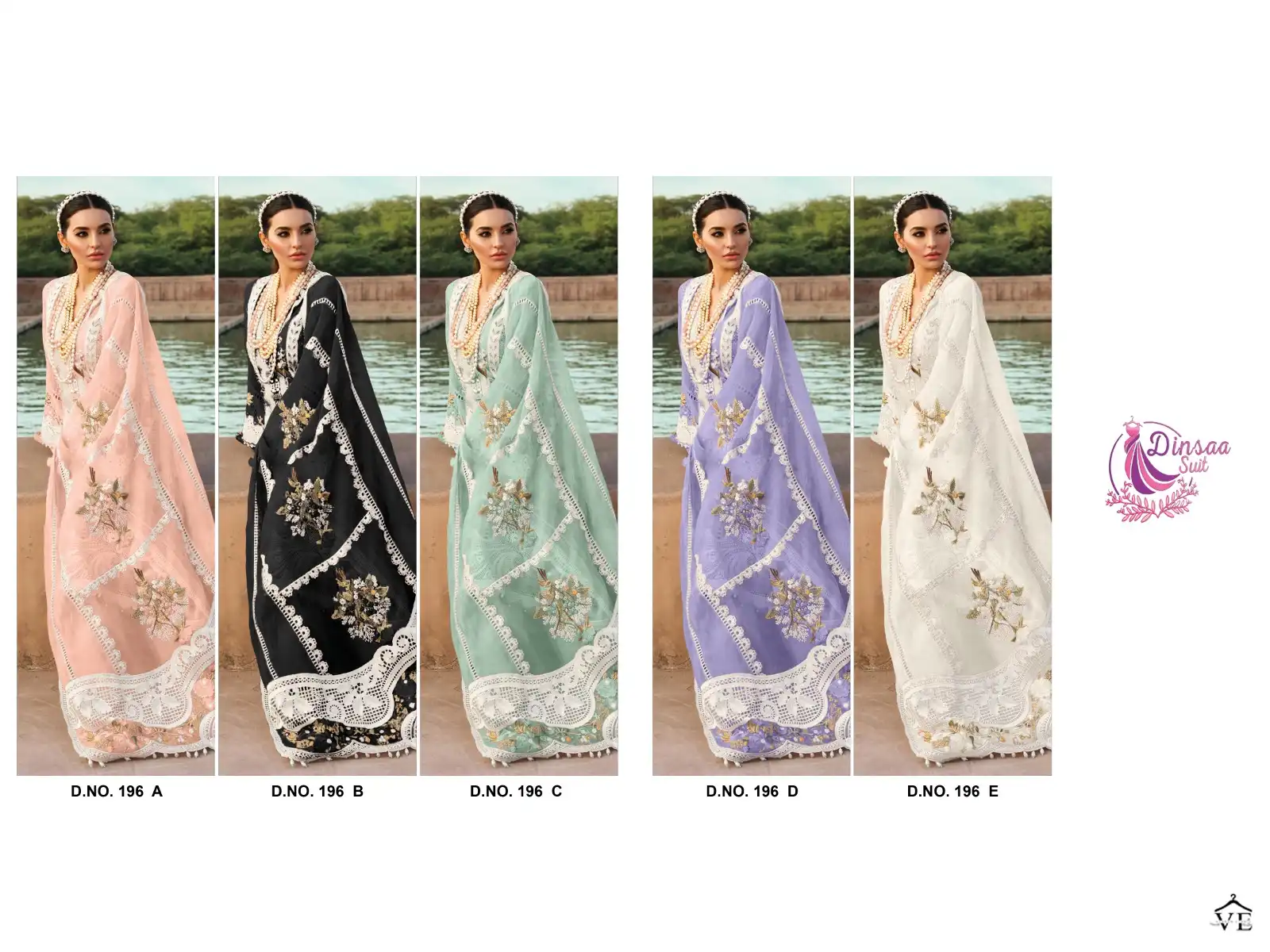 Dinsaa 196 Abcde Cambric Cotton Wholesale Pakistani Salwar Suit Catalog — Wholesale Salwar Suits, MPA wholesale from Surat — view 6