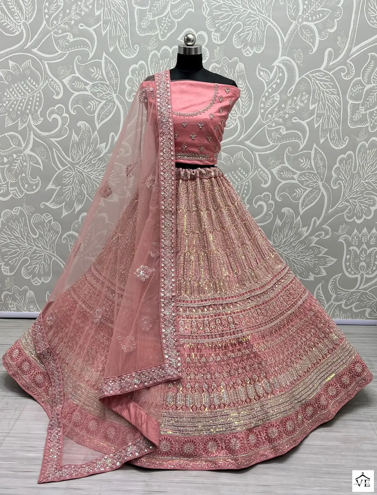 Anjani Art 2468A To 2468C Heavy Net Wholesale Lehenga Catalog — Wholesale Lehenga, MPA wholesale from Surat - Gallery Image 9