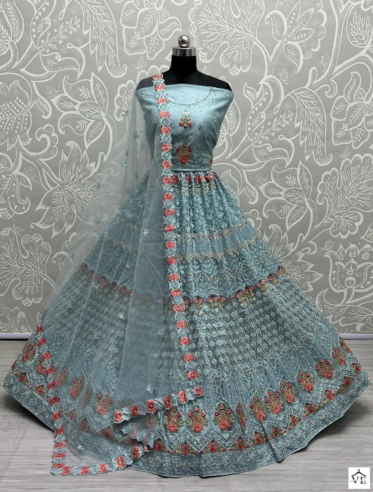 Anjani Art 2471A To 2471C Heavy Net Wholesale Lehenga Catalog — Wholesale Lehenga, MPA wholesale from Surat - Gallery Image 8
