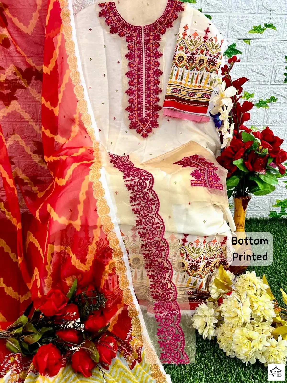 Zarqash 3050 Muslin Cotton Wholesale Pakistani Salwar Suit Catalog — Wholesale Salwar Suits, MPA wholesale from Surat — view 3