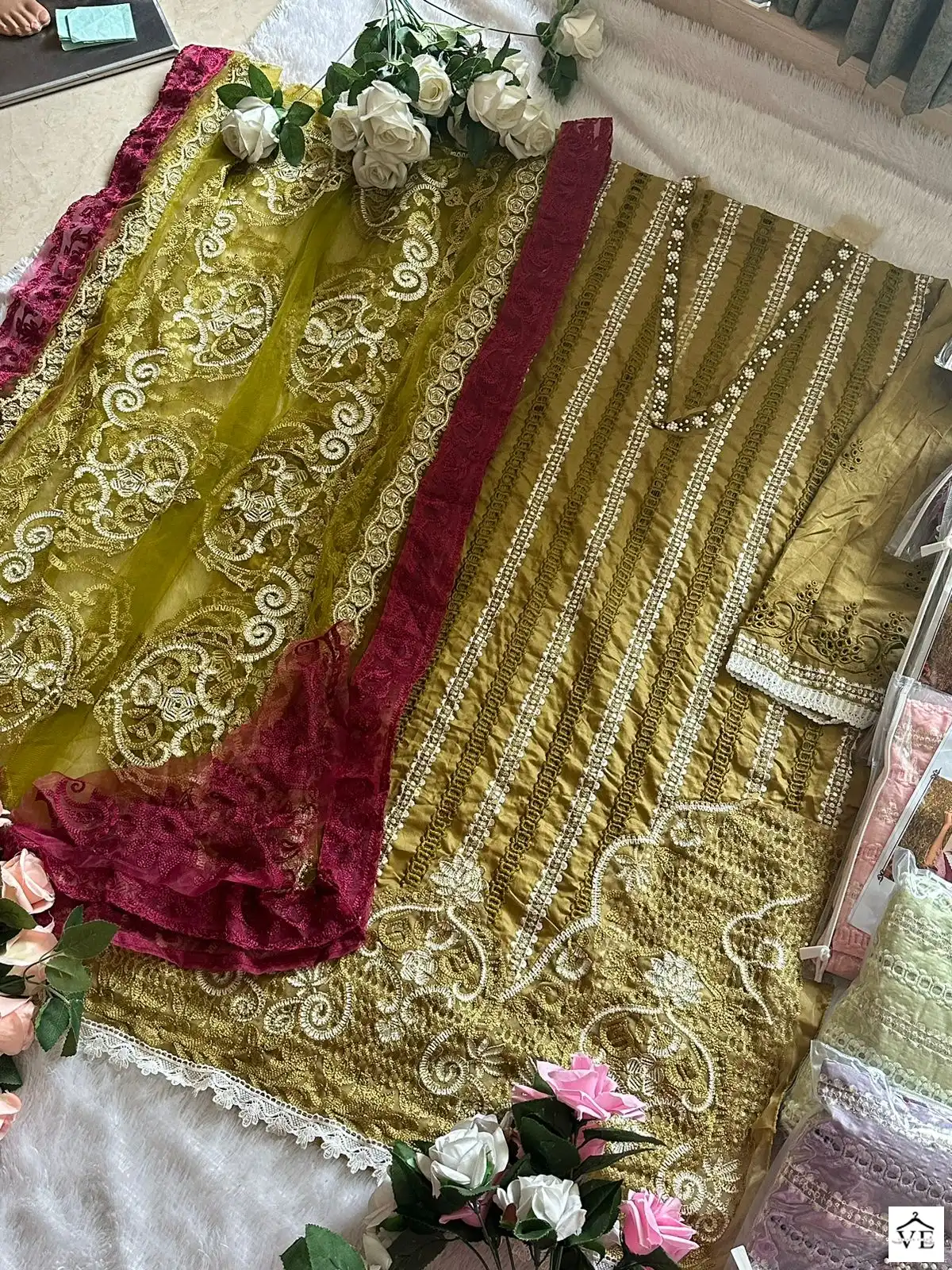 Ziaaz 320 Semi Stitched Colours Cambric Cotton Wholesale Pakistani Salwar Suit Catalog — Wholesale Salwar Suits, MPA wholesale from Surat - Gallery Image 10
