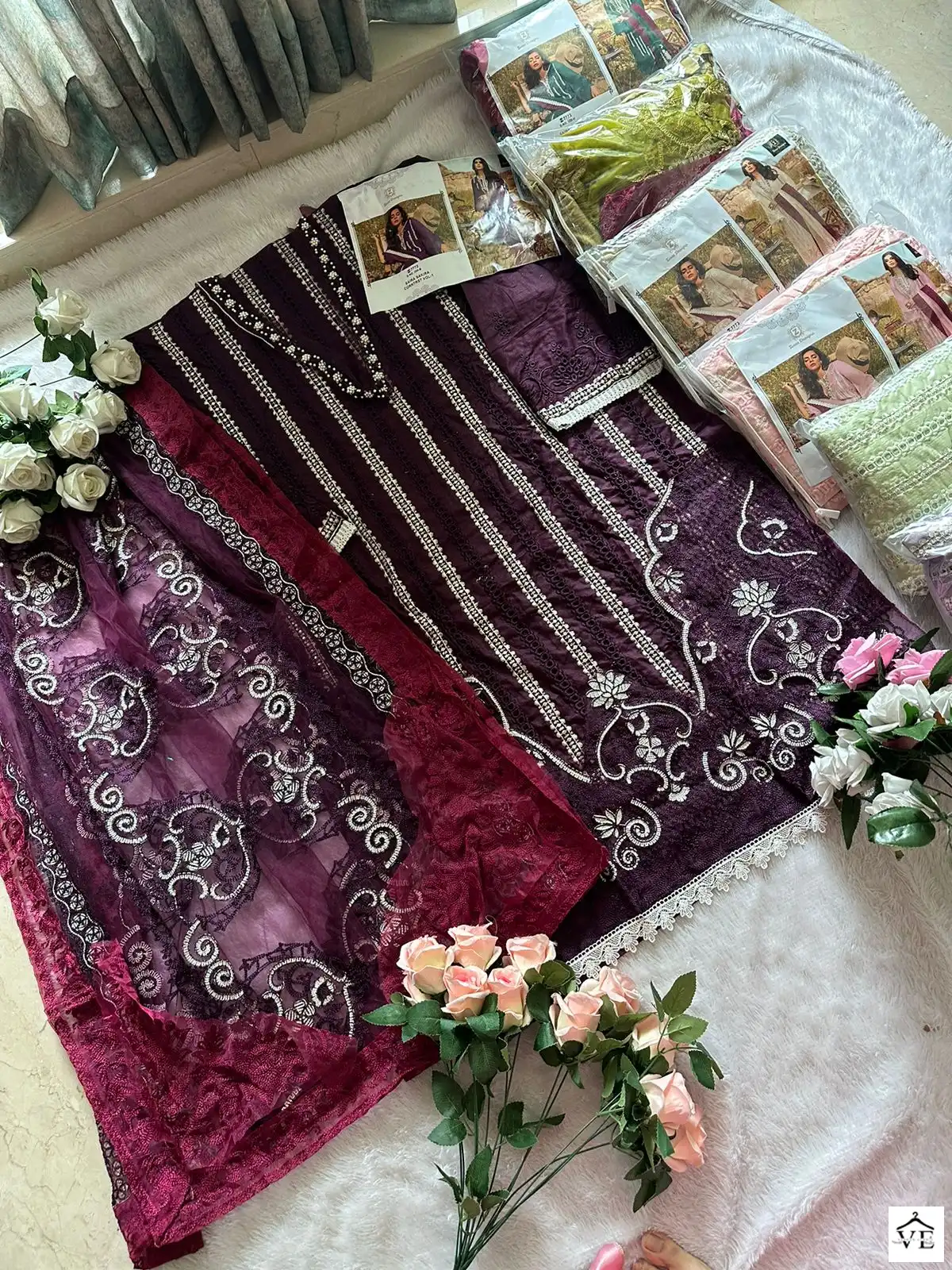 Ziaaz 320 Semi Stitched Colours Cambric Cotton Wholesale Pakistani Salwar Suit Catalog — Wholesale Salwar Suits, MPA wholesale from Surat - Gallery Image 12
