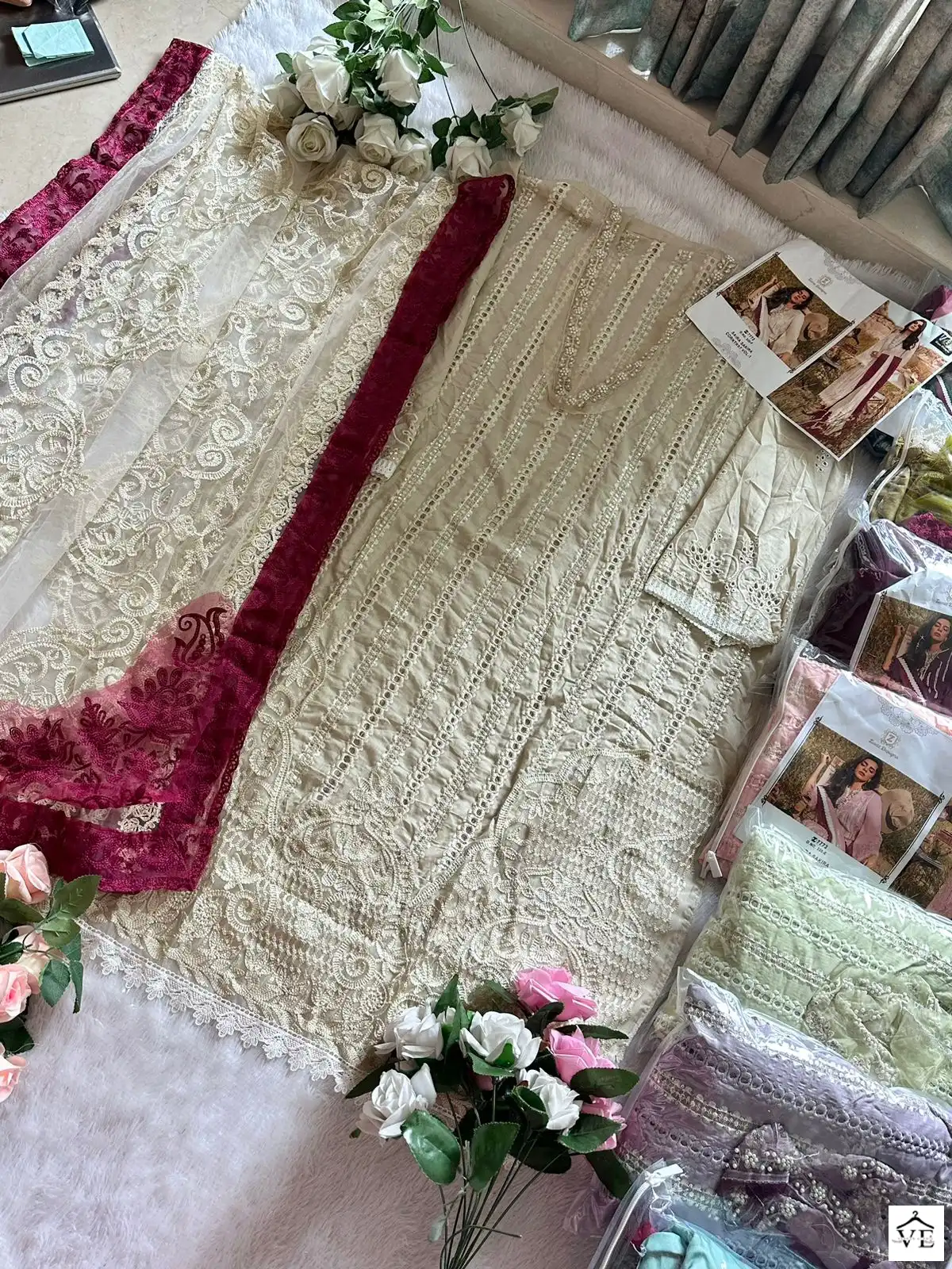 Ziaaz 320 Semi Stitched Colours Cambric Cotton Wholesale Pakistani Salwar Suit Catalog — Wholesale Salwar Suits, MPA wholesale from Surat - Gallery Image 13