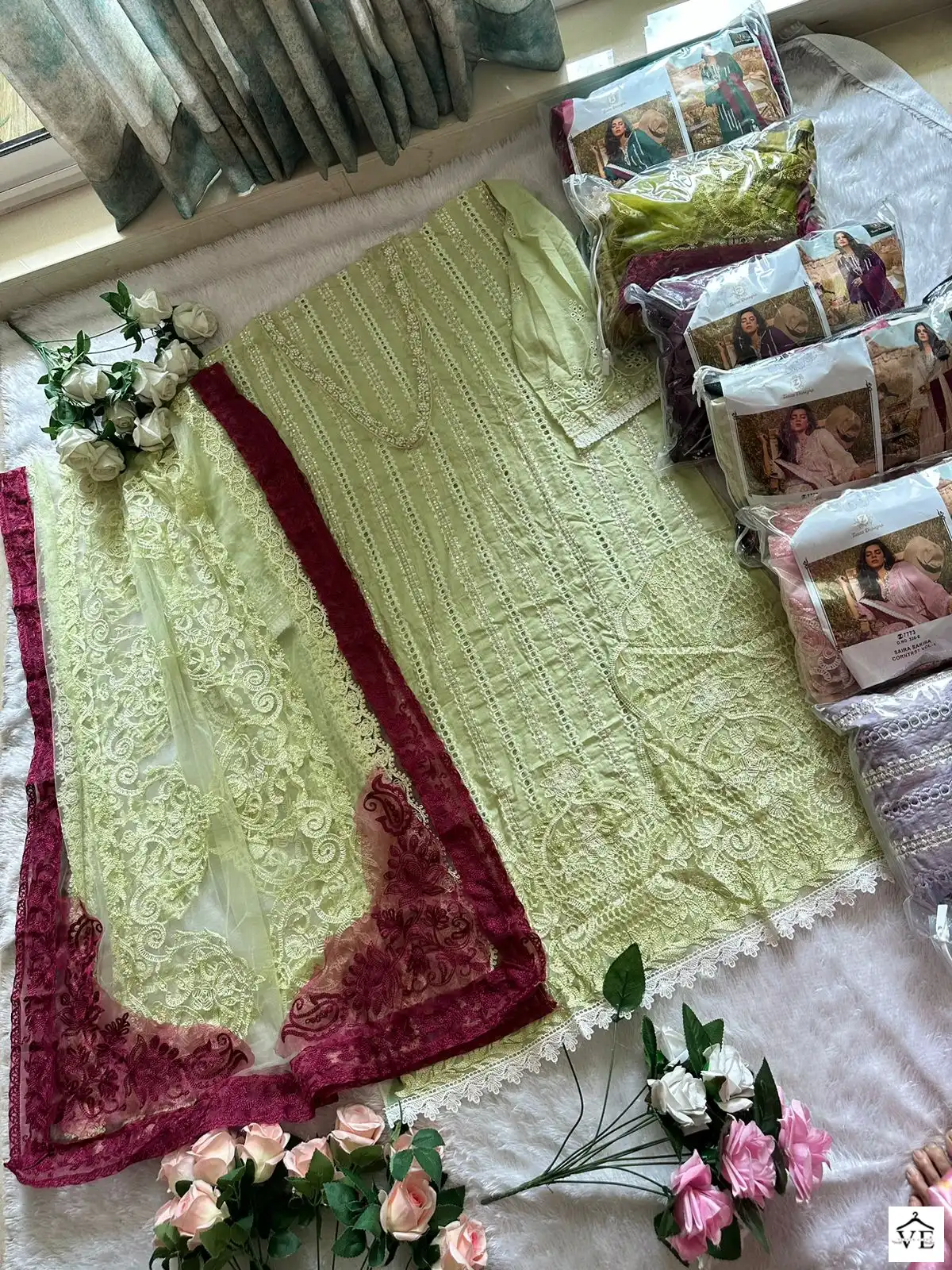 Ziaaz 320 Semi Stitched Colours Cambric Cotton Wholesale Pakistani Salwar Suit Catalog — Wholesale Salwar Suits, MPA wholesale from Surat - Gallery Image 15