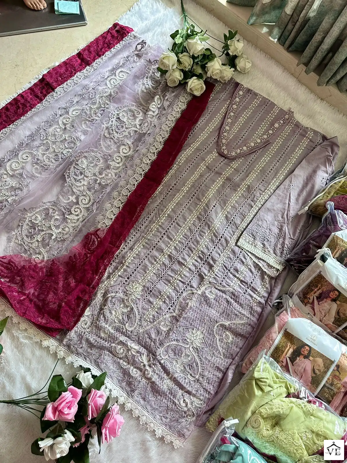 Ziaaz 320 Semi Stitched Colours Cambric Cotton Wholesale Pakistani Salwar Suit Catalog — Wholesale Salwar Suits, MPA wholesale from Surat — view 16