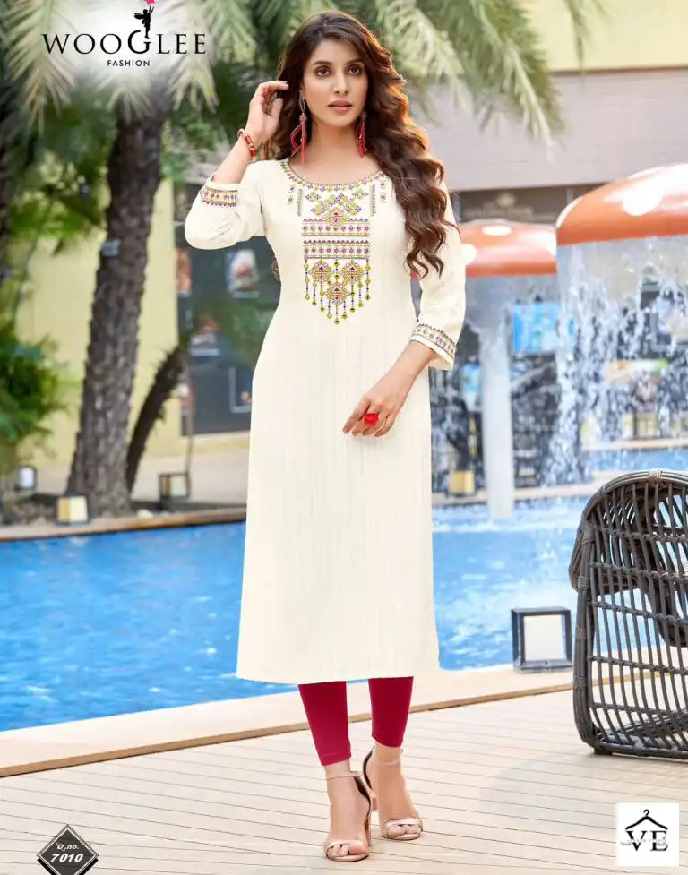 Wooglee 4Ever Vol 3 Nylon Viscose Wholesale Kurtis Catalog — Wholesale Kurtis, MPA wholesale from Surat — view 1