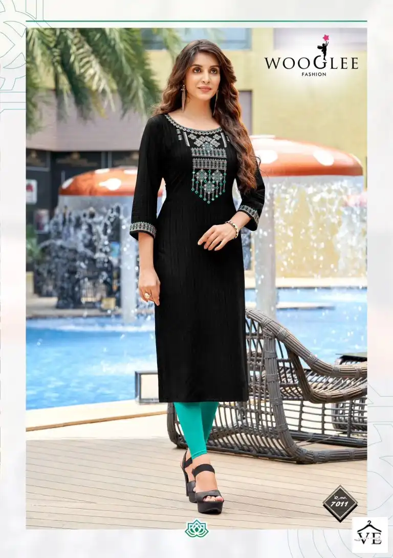 Wooglee 4Ever Vol 3 Nylon Viscose Wholesale Kurtis Catalog — Wholesale Kurtis, MPA wholesale from Surat - Gallery Image 2