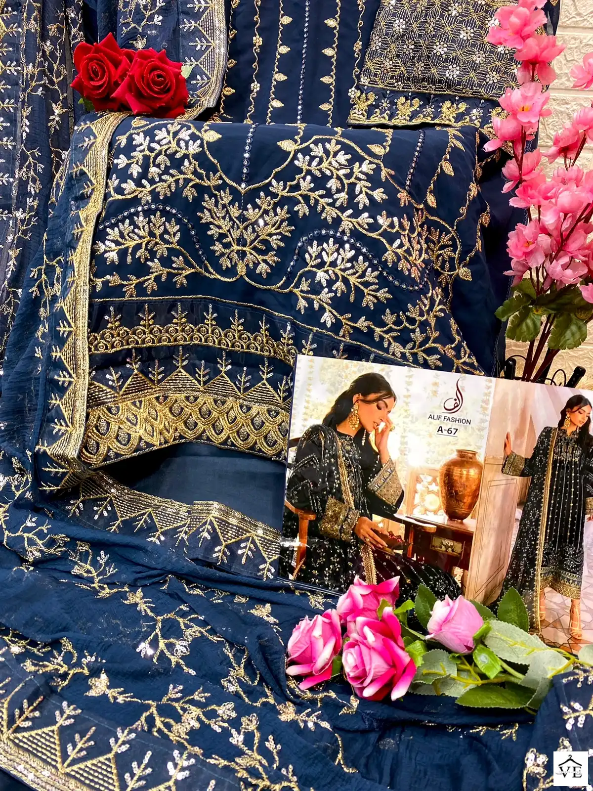 Vardan Ethnic A 67 Faux Georgette Wholesale Pakistani Salwar Suit Catalog — Wholesale Salwar Suits, MPA wholesale from Surat - Gallery Image 4
