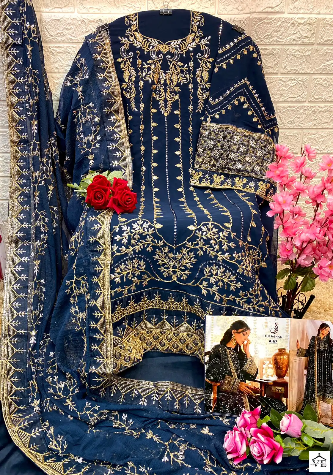 Vardan Ethnic A 67 Faux Georgette Wholesale Pakistani Salwar Suit Catalog — Wholesale Salwar Suits, MPA wholesale from Surat - Gallery Image 5