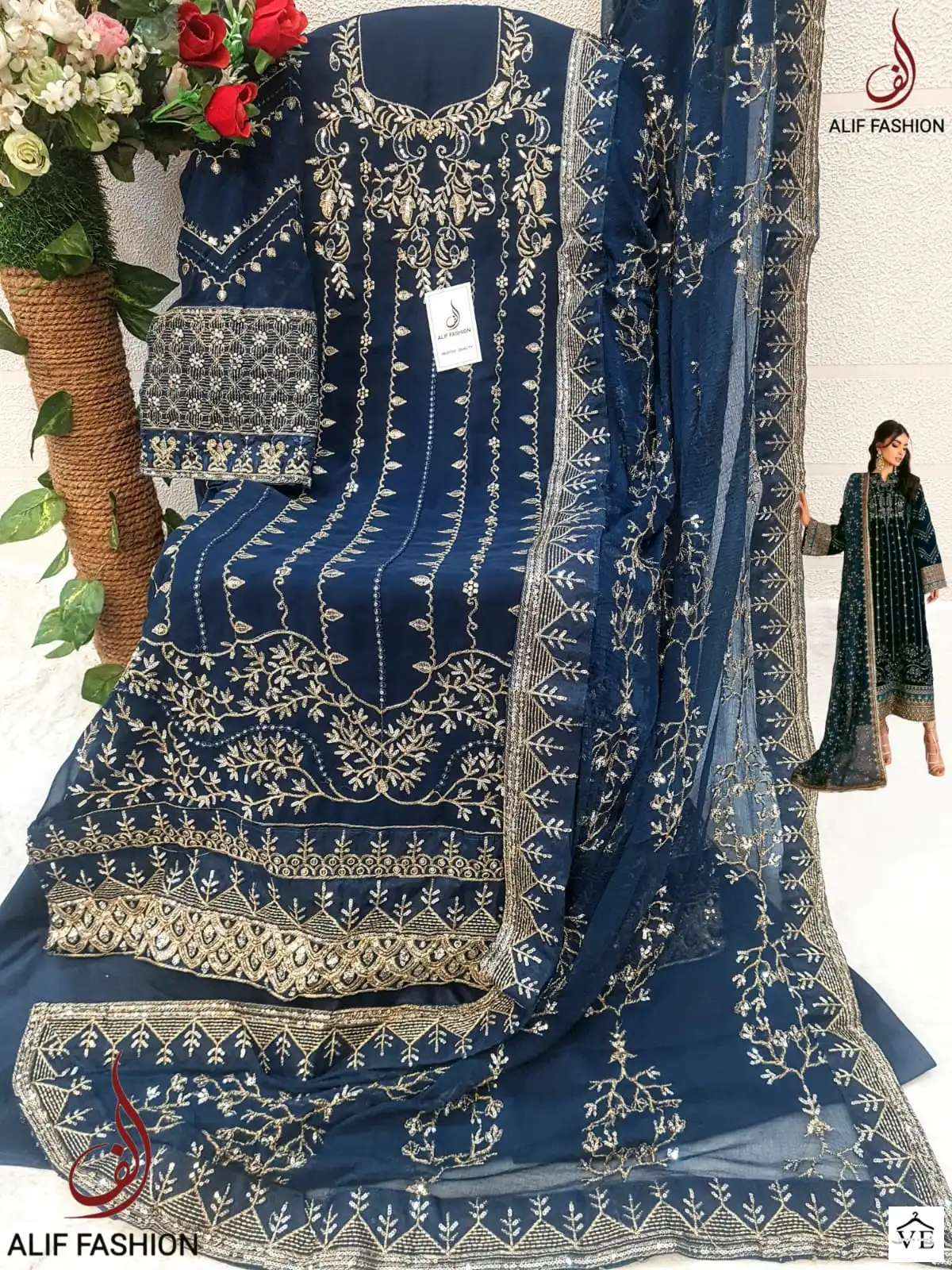 Vardan Ethnic A 67 Faux Georgette Wholesale Pakistani Salwar Suit Catalog — Wholesale Salwar Suits, MPA wholesale from Surat — view 8