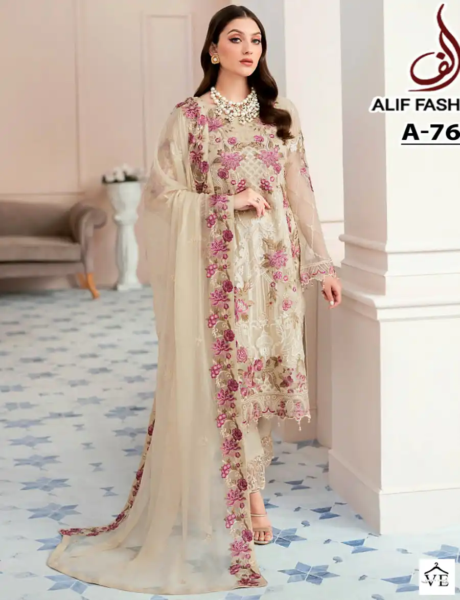Vardan Ethnic A 76 Faux Georgette Wholesale Pakistani Salwar Suit Catalog — Wholesale Salwar Suits, MPA wholesale from Surat — view 1