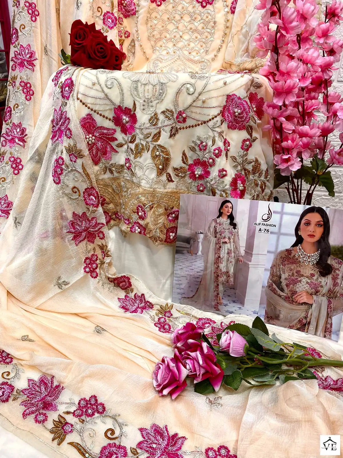 Vardan Ethnic A 76 Faux Georgette Wholesale Pakistani Salwar Suit Catalog — Wholesale Salwar Suits, MPA wholesale from Surat - Gallery Image 3