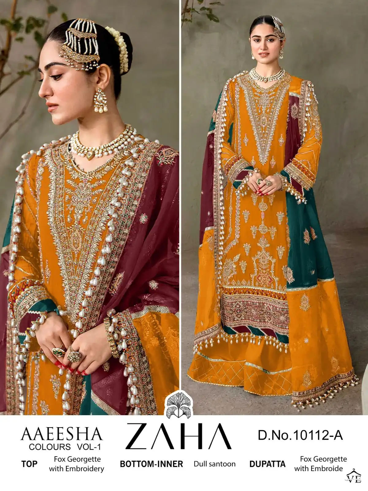 Zaha Aaeesha 10112 Georgette Wholesale Pakistani Salwar Suit Catalog — Wholesale Salwar Suits, MPA wholesale from Surat - Gallery Image 2