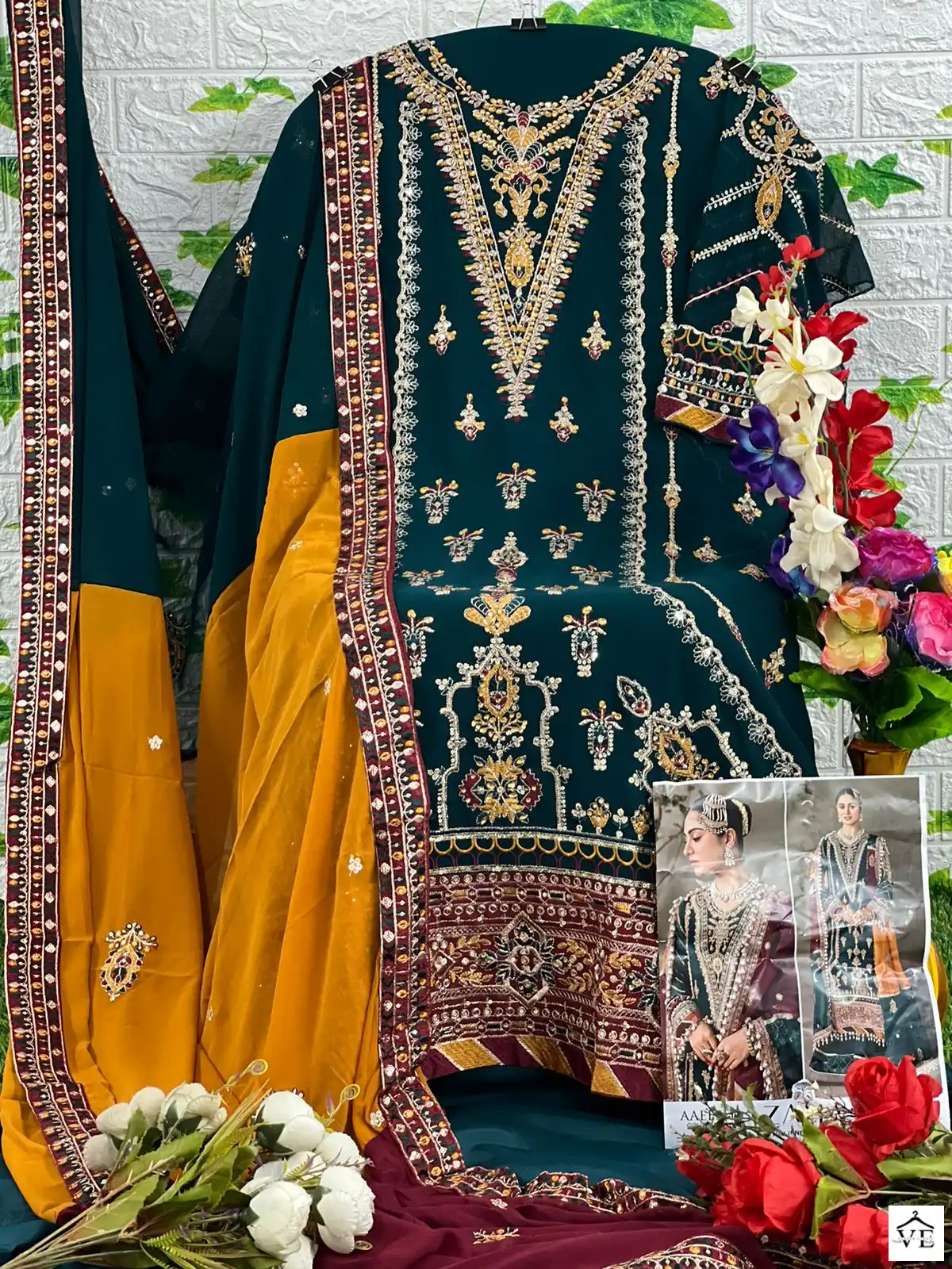 Zaha Aaeesha 10112 Georgette Wholesale Pakistani Salwar Suit Catalog — Wholesale Salwar Suits, MPA wholesale from Surat - Gallery Image 10