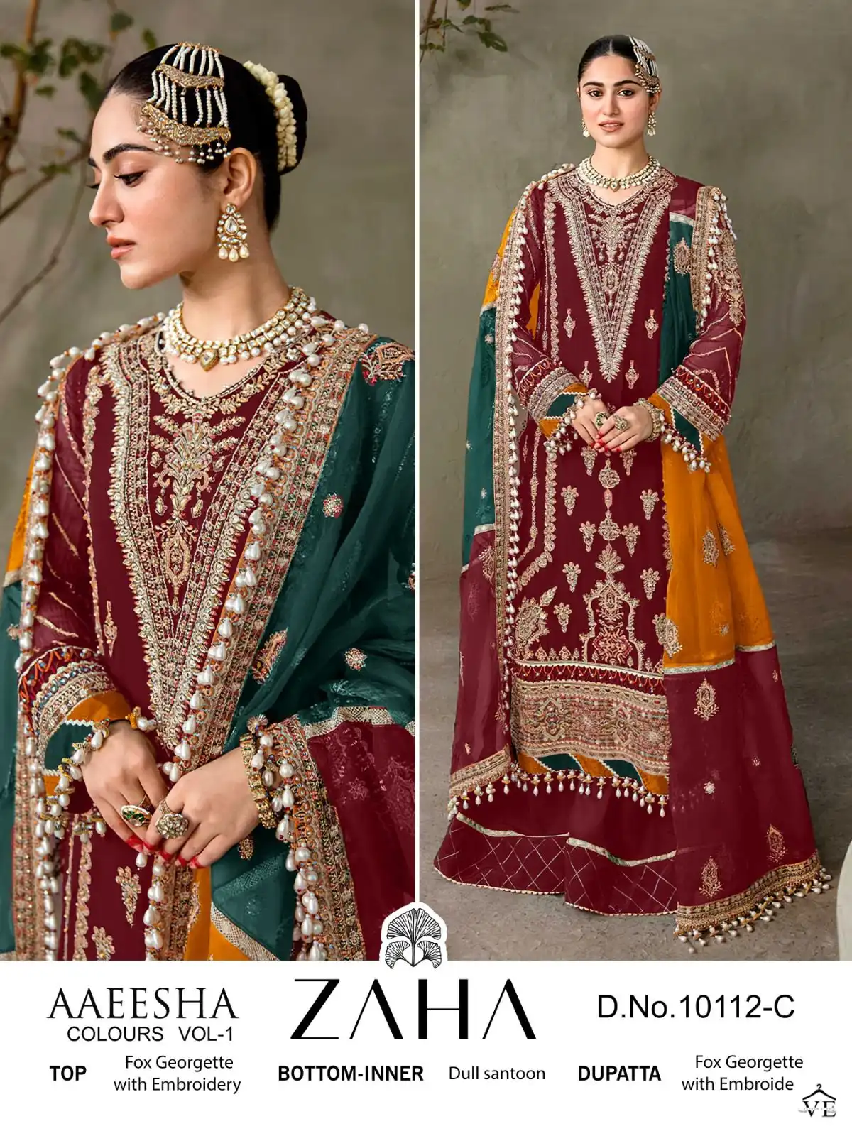 Zaha Aaeesha 10112 Georgette Wholesale Pakistani Salwar Suit Catalog — Wholesale Salwar Suits, MPA wholesale from Surat - Gallery Image 3