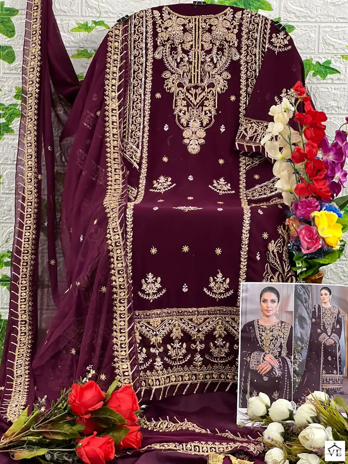 Zaha Aaeesha 10115 Georgette Wholesale Pakistani Salwar Suit Catalog — Wholesale Salwar Suits, MPA wholesale from Surat - Gallery Image 9