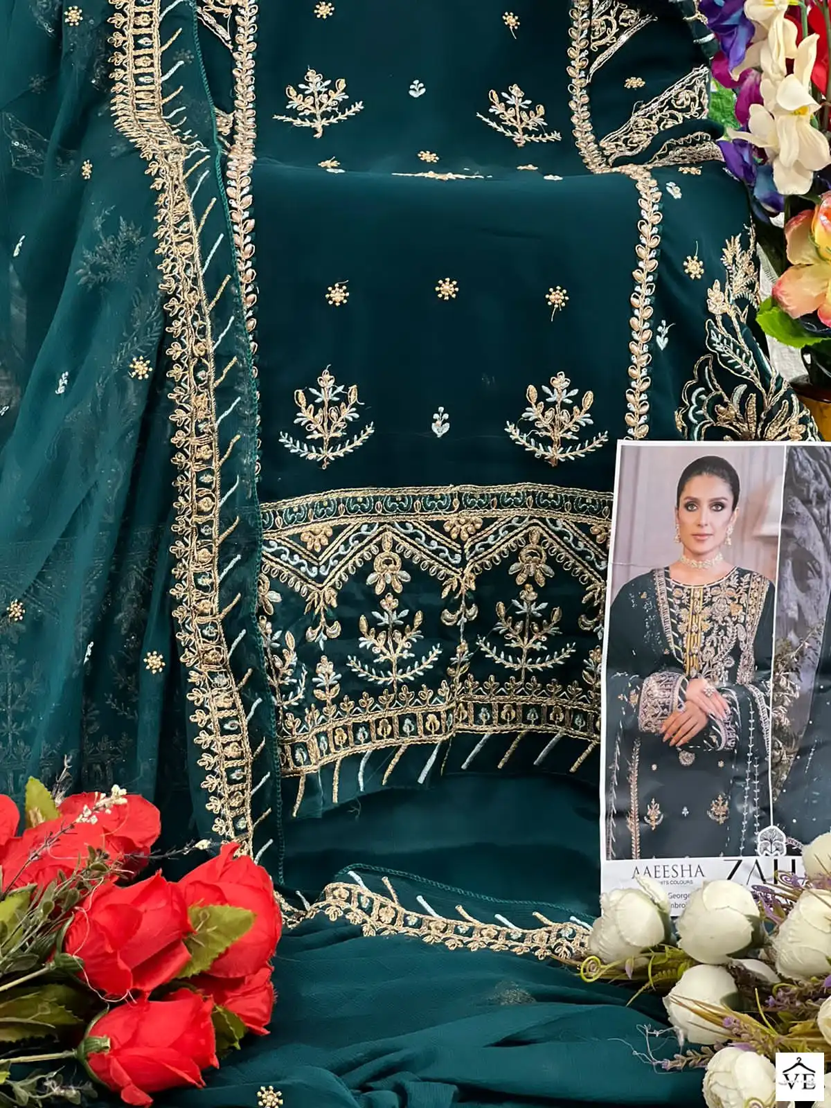 Zaha Aaeesha 10115 Georgette Wholesale Pakistani Salwar Suit Catalog — Wholesale Salwar Suits, MPA wholesale from Surat - Gallery Image 12