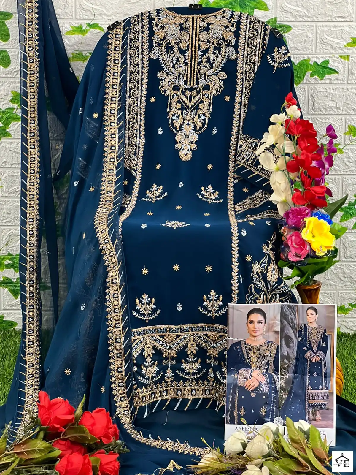 Zaha Aaeesha 10115 Georgette Wholesale Pakistani Salwar Suit Catalog — Wholesale Salwar Suits, MPA wholesale from Surat - Gallery Image 5