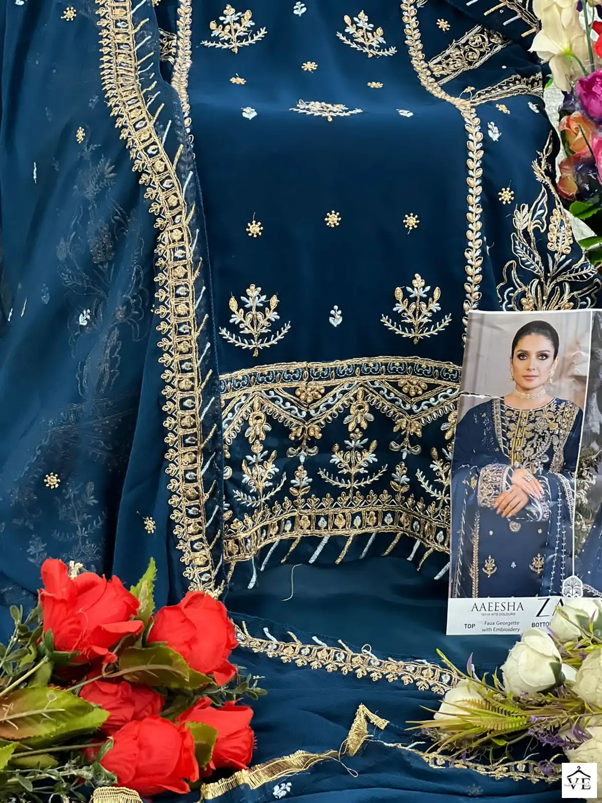 Zaha Aaeesha 10115 Georgette Wholesale Pakistani Salwar Suit Catalog — Wholesale Salwar Suits, MPA wholesale from Surat - Gallery Image 6