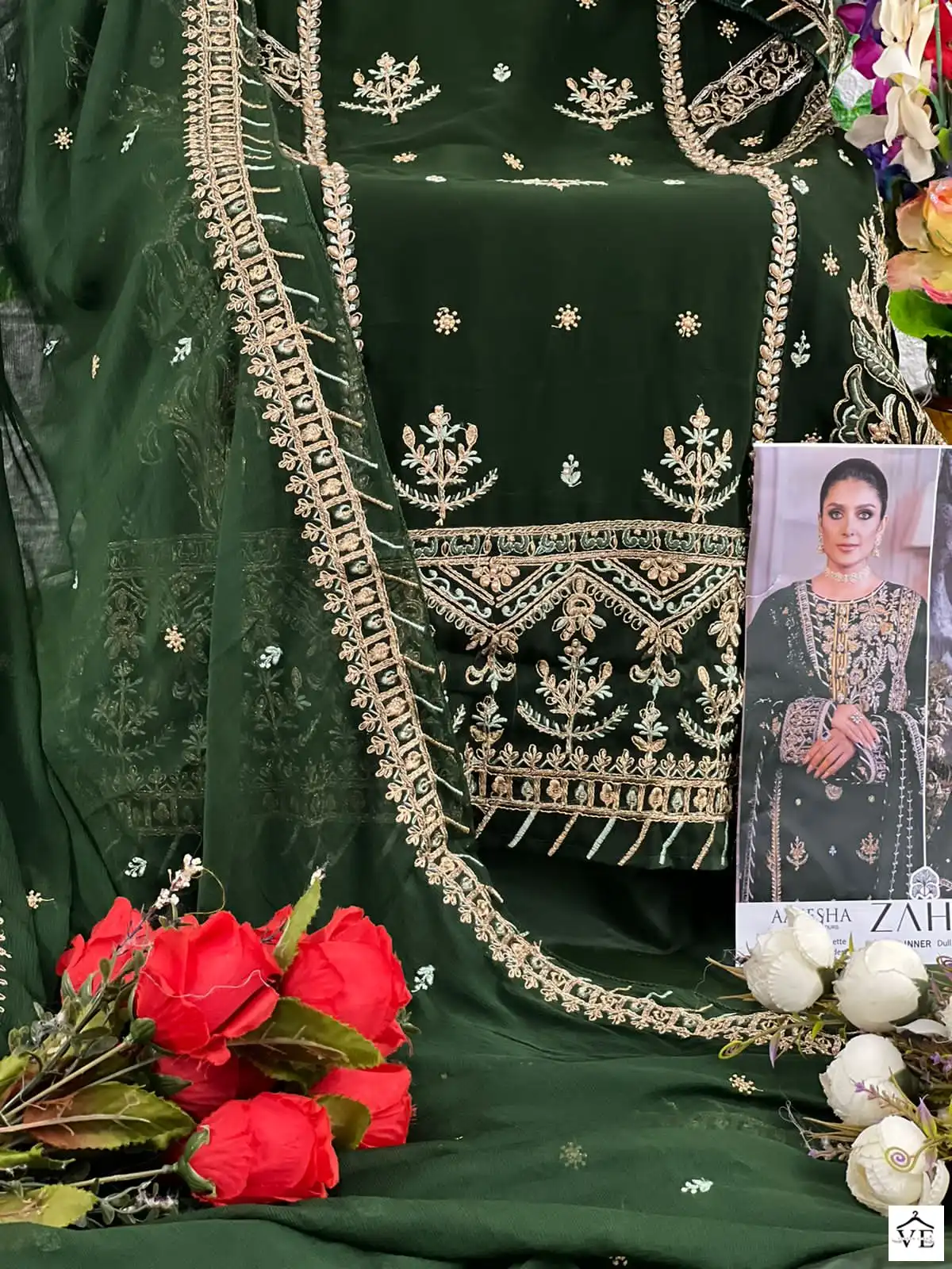 Zaha Aaeesha 10115 Georgette Wholesale Pakistani Salwar Suit Catalog — Wholesale Salwar Suits, MPA wholesale from Surat - Gallery Image 8