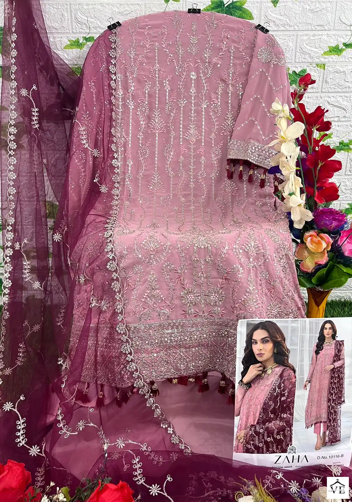 Zaha Aaeesha Vol 2 Georgette Wholesale Pakistani Salwar Suit Catalog — Wholesale Salwar Suits, MPA wholesale from Surat - Gallery Image 4