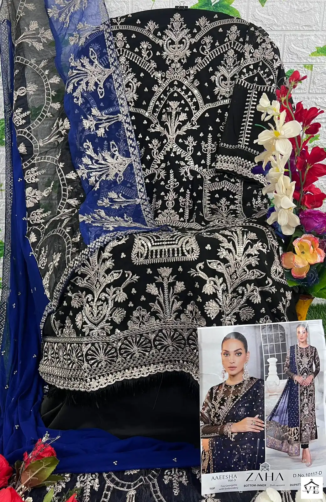 Zaha Aaeesha Vol 3 Georgette Wholesale Pakistani Salwar Suit Catalog — Wholesale Salwar Suits, MPA wholesale from Surat - Gallery Image 11