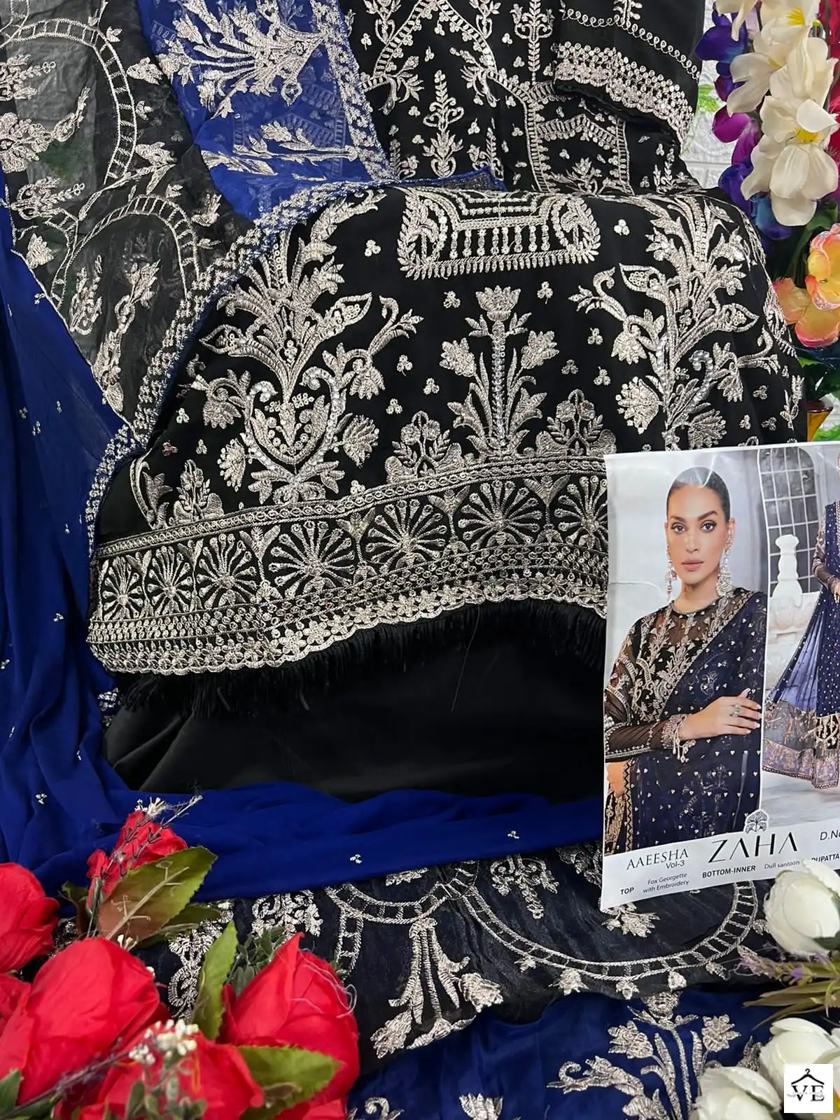 Zaha Aaeesha Vol 3 Georgette Wholesale Pakistani Salwar Suit Catalog — Wholesale Salwar Suits, MPA wholesale from Surat - Gallery Image 12