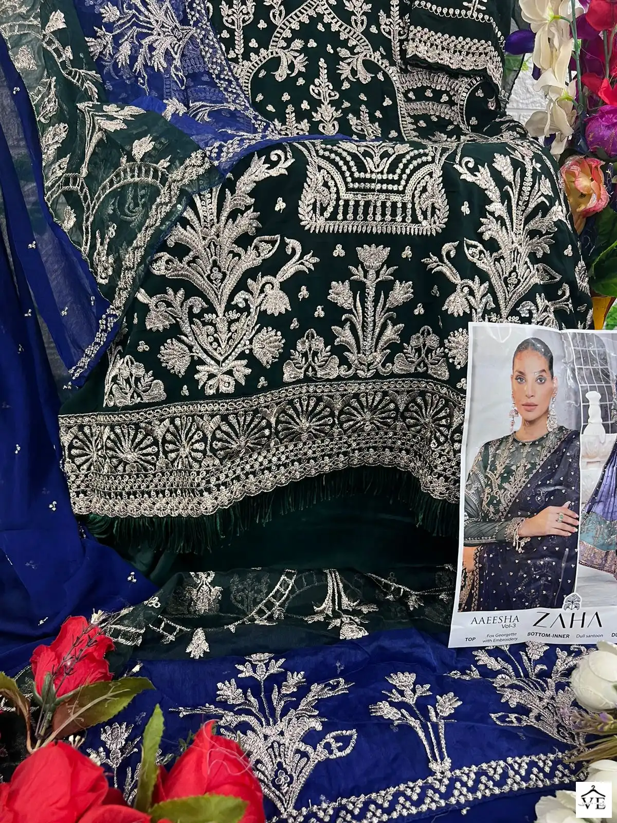 Zaha Aaeesha Vol 3 Georgette Wholesale Pakistani Salwar Suit Catalog — Wholesale Salwar Suits, MPA wholesale from Surat - Gallery Image 3