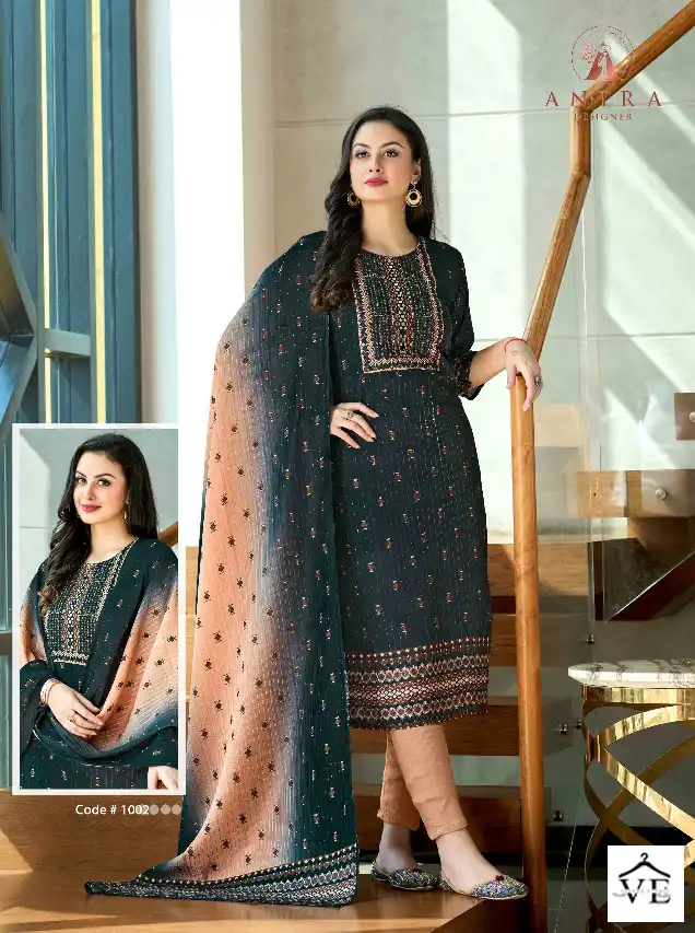 Antra Aaradhya Muslin Wholesale Readymade Salwar Suit Catalog — Wholesale Salwar Suits, MPA wholesale from Surat - Gallery Image 6