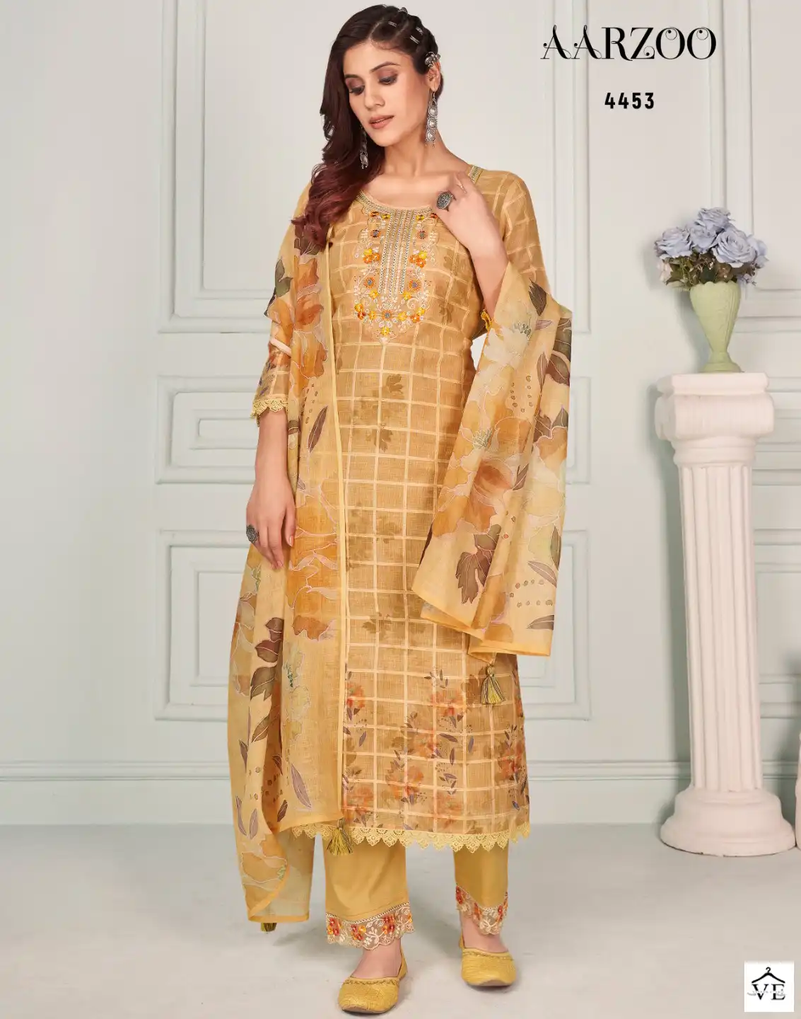 Rangoon Aarzoo Cotton Lilen Wholesale Readymade Salwar Suit Catalog — Wholesale Salwar Suits, MPA wholesale from Surat — view 1