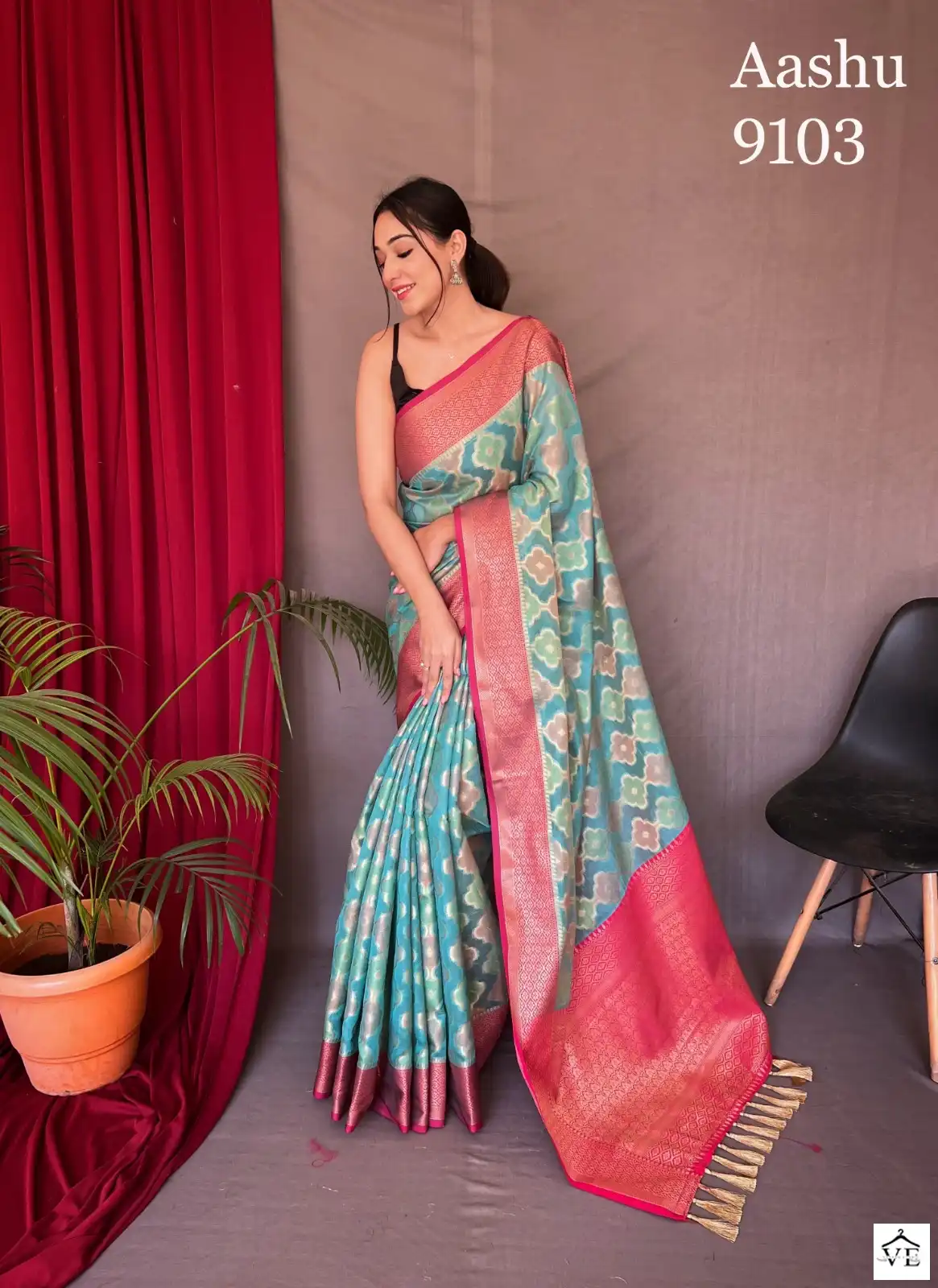 Vardan Ethnic Aashu Tissue Silk Wholesale Sarees Catalog — Wholesale Sarees, MPA wholesale from Surat - Gallery Image 5