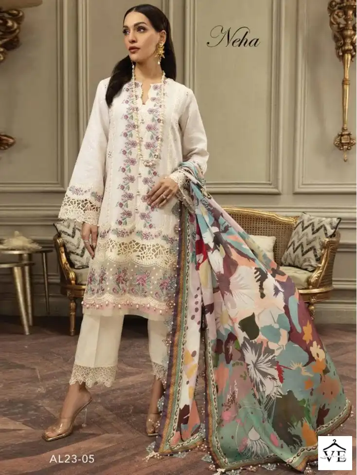 Vardan Ethnic Af 82 Pure Cambric Cotton Wholesale Pakistani Salwar Suit Catalog — Wholesale Salwar Suits, MPA wholesale from Surat — view 1