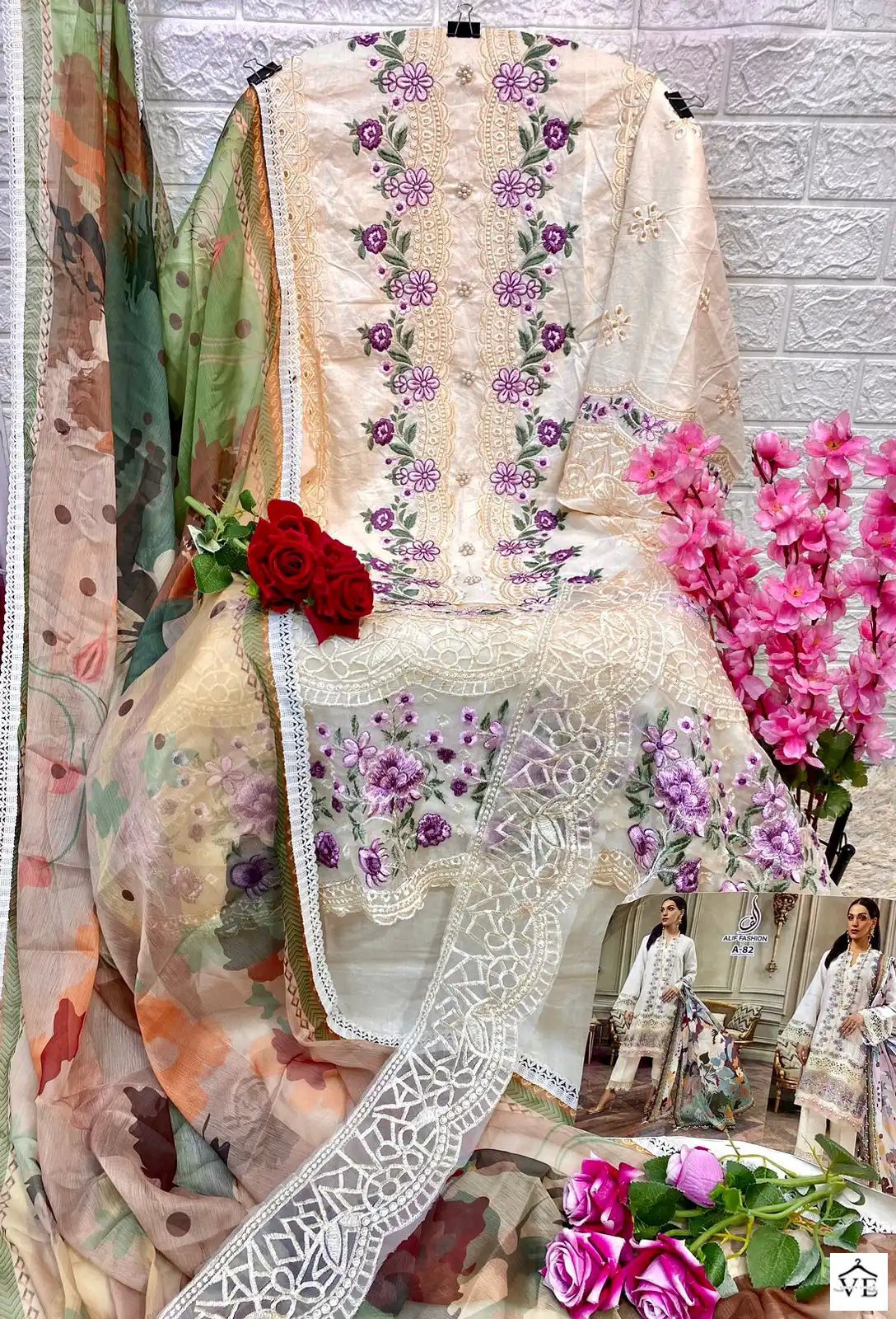 Vardan Ethnic Af 82 Pure Cambric Cotton Wholesale Pakistani Salwar Suit Catalog — Wholesale Salwar Suits, MPA wholesale from Surat - Gallery Image 2