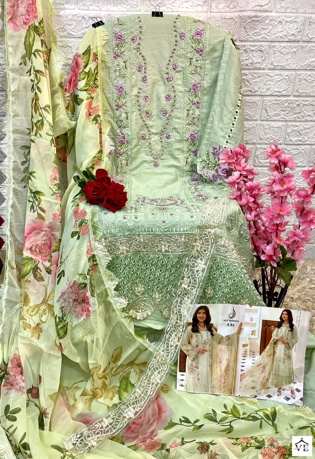 Vardan Ethnic Af 83 Pure Cambric Cotton Wholesale Pakistani Salwar Suit Catalog — Wholesale Salwar Suits, MPA wholesale from Surat - Gallery Image 3