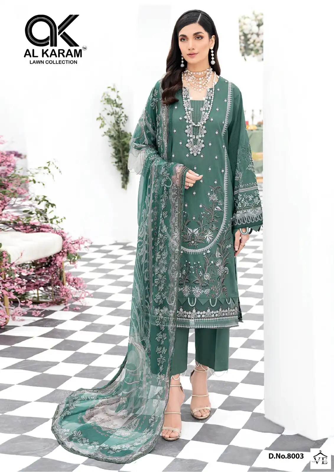 Al Karam Kesariya Magic In Print Vol 8 Cambric Cotton Wholesale Pakistani Salwar Suit Catalog — Wholesale Salwar Suits, Alkaram wholesale from Surat — view 4