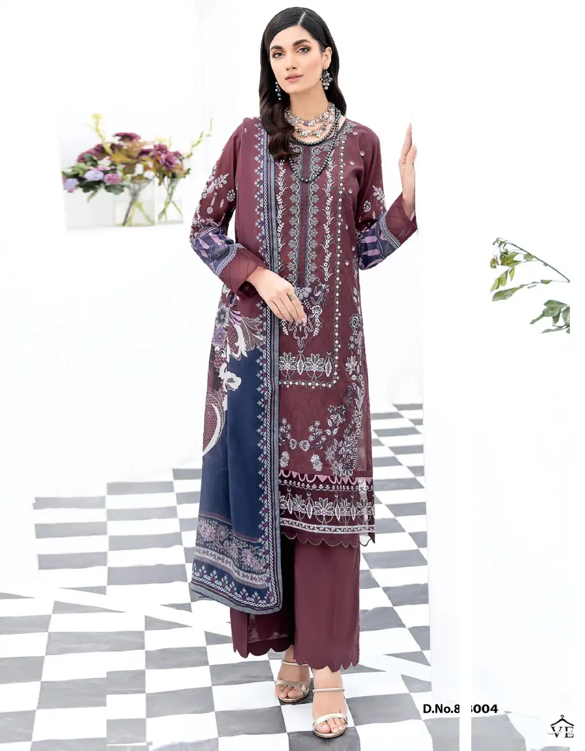 Al Karam Kesariya Magic In Print Vol 8 Cambric Cotton Wholesale Pakistani Salwar Suit Catalog — Wholesale Salwar Suits, Alkaram wholesale from Surat — view 6