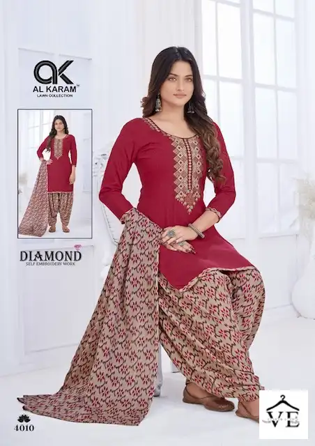 Al Karam Diamond Vol 4 Pure Soft Cotton Wholesale Salwar Suit Catalog — Wholesale Salwar Suits, Alkaram wholesale from Surat - Gallery Image 11