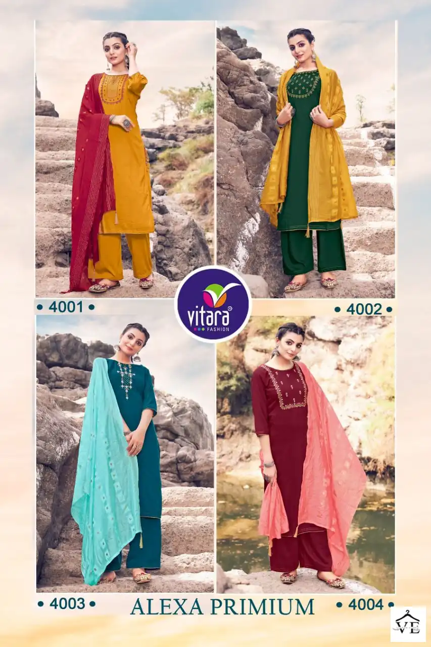 Vitara Alexa Premium Alexa Wholesale Readymade Salwar Suit Catalog — Wholesale Salwar Suits, MPA wholesale from Surat — view 5
