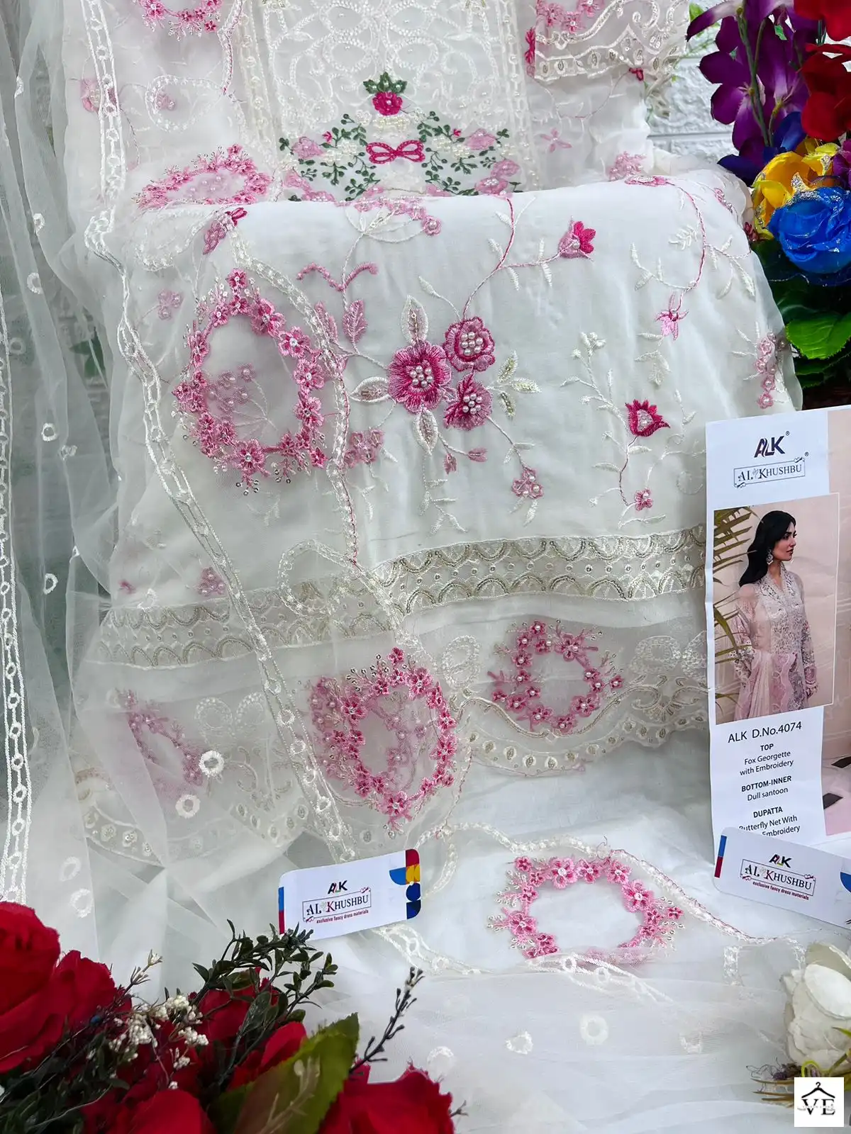 Al_Khushbu Alk Dno_4074 Georgette Wholesale Pakistani Salwar Suit Catalog — Wholesale Salwar Suits, MPA wholesale from Surat — view 4