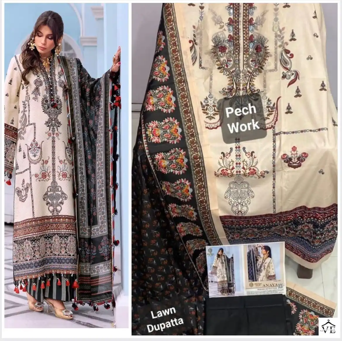 Shai Libaas Anaya Pure Cambric Cotton Wholesale Pakistani Salwar Suit Catalog — Wholesale Salwar Suits, MPA wholesale from Surat - Gallery Image 4