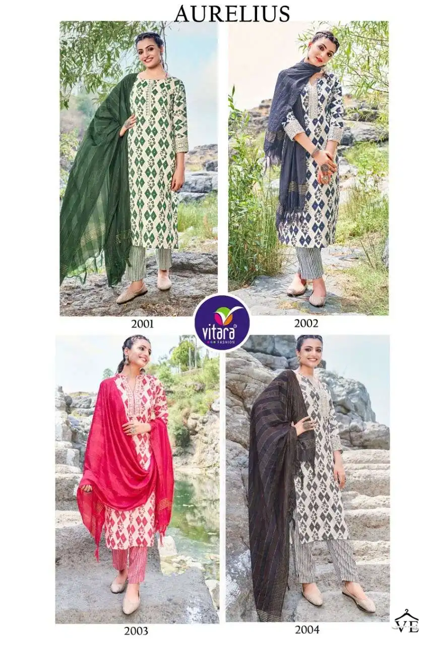 Vitara Aurelius Capsul Foil Print Wholesale Readymade Salwar Suit Catalog — Wholesale Salwar Suits, MPA wholesale from Surat — view 5