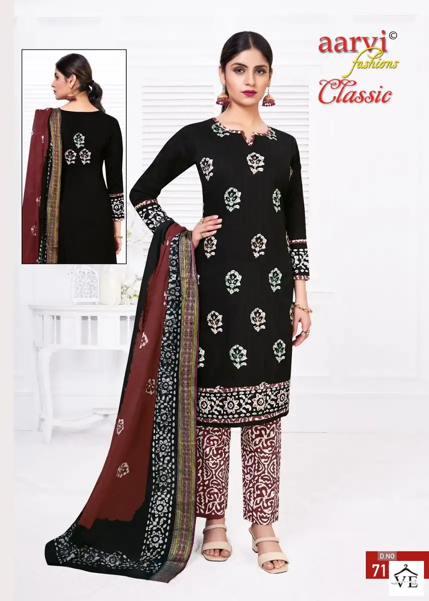 Aarvi Classic Vol 4 Cotton Wholesale Salwar Suit Catalog — Wholesale Salwar Suits, MPA wholesale from Surat - Gallery Image 4