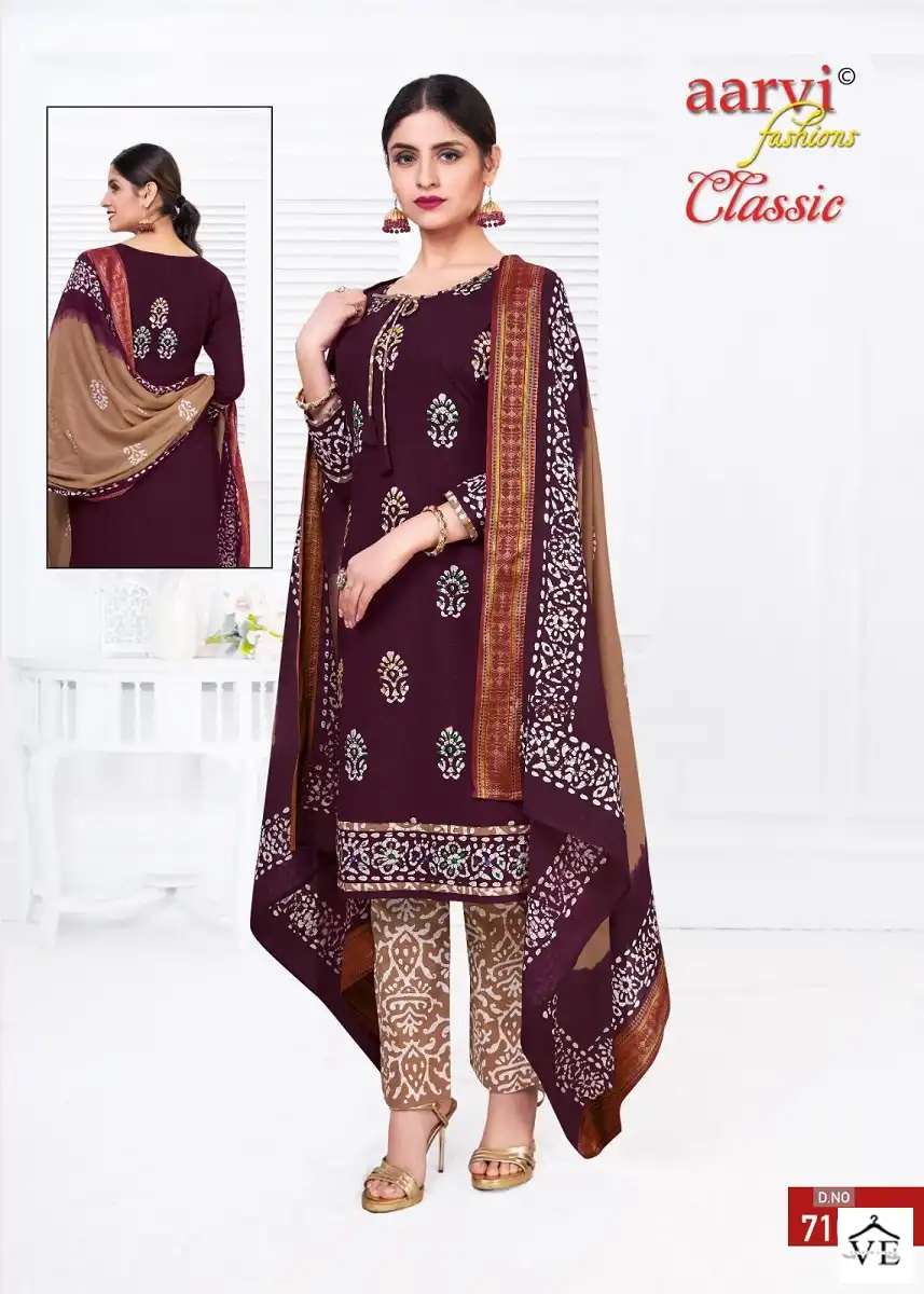 Aarvi Classic Vol 4 Cotton Wholesale Salwar Suit Catalog — Wholesale Salwar Suits, MPA wholesale from Surat - Gallery Image 7