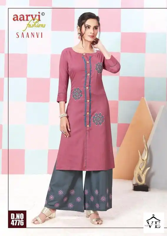 Aarvi Saanvi Vol 1 Rayon Wholesale Kurti With Pant Catalog — Wholesale Kurtis, MPA wholesale from Surat - Gallery Image 4