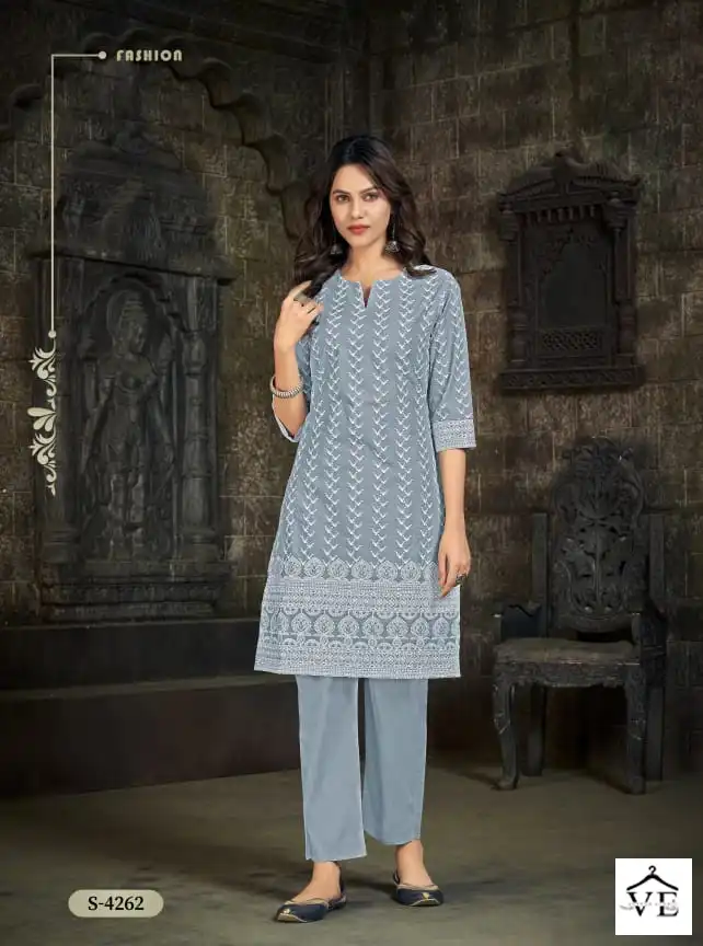 Vardan Ethnic Aditi Camric Cottan Wholesale Kurti With Pant Catalog — Wholesale Kurtis, MPA wholesale from Surat - Gallery Image 3