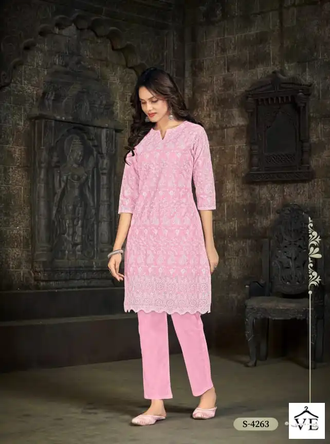 Vardan Ethnic Aditi Camric Cottan Wholesale Kurti With Pant Catalog — Wholesale Kurtis, MPA wholesale from Surat — view 4