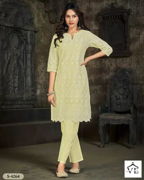 Vardan Ethnic Aditi Camric Cottan Wholesale Kurti With Pant Catalog — Wholesale Kurtis, MPA wholesale from Surat — view 1