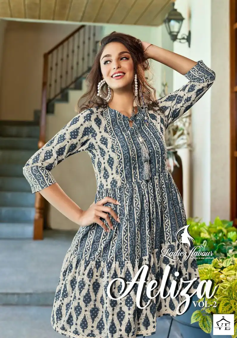 Ladies Flavour Aeliza Vol 2 Pure Cotton Wholesale Kurtis Catalog — Wholesale Kurtis, MPA wholesale from Surat — view 2