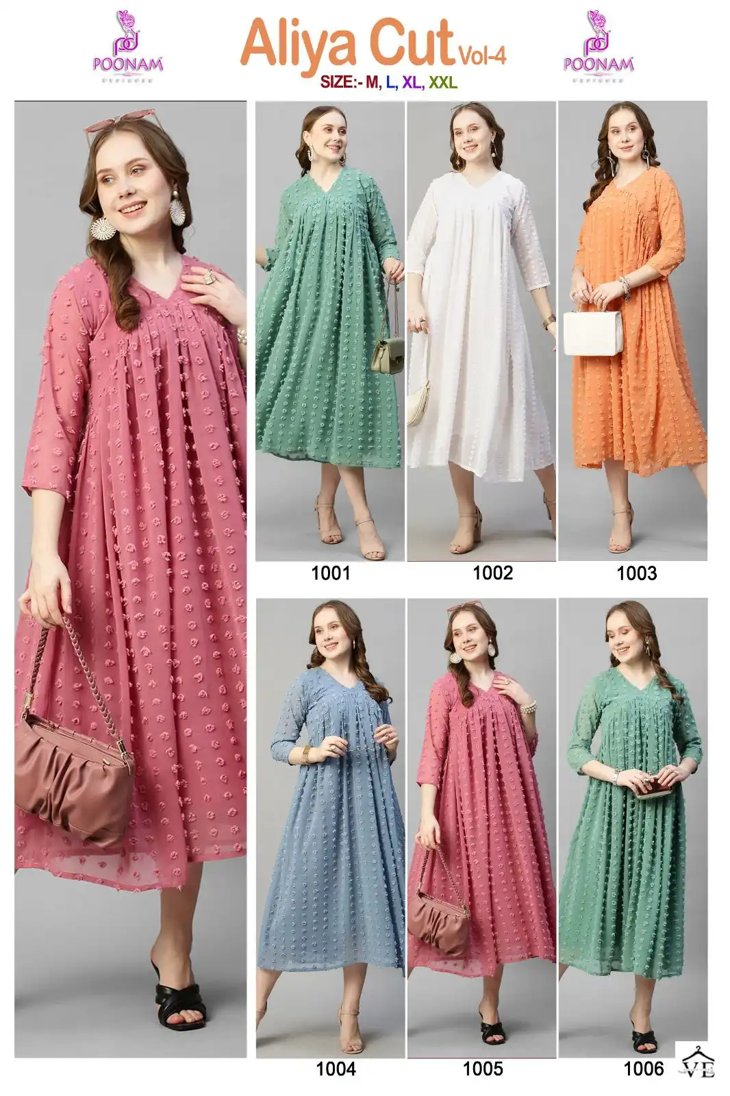 Poonam Designer Aliya Cut Vol 4 Georgette Wholesale Gown Catalog — Wholesale Kurtis, MPA wholesale from Surat — view 7